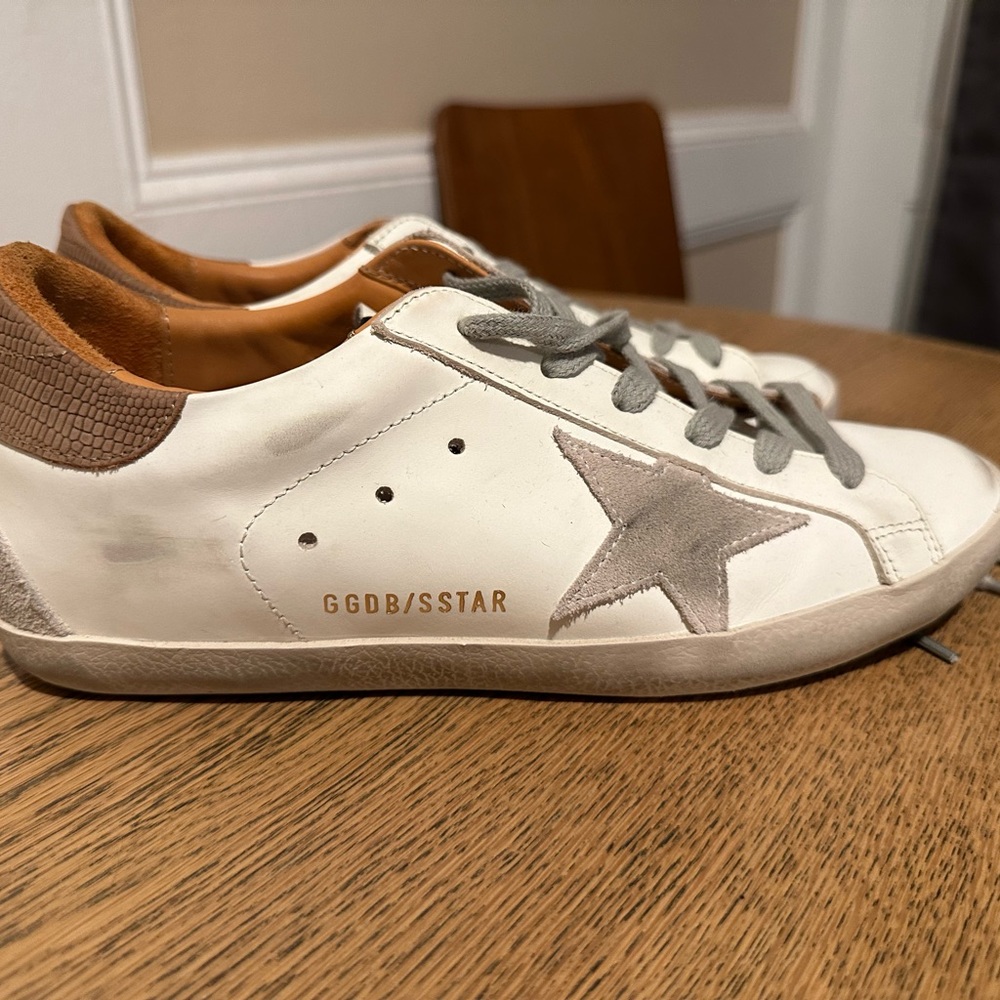Golden Goose, US 6.5. Worn once, and have been in box since.
